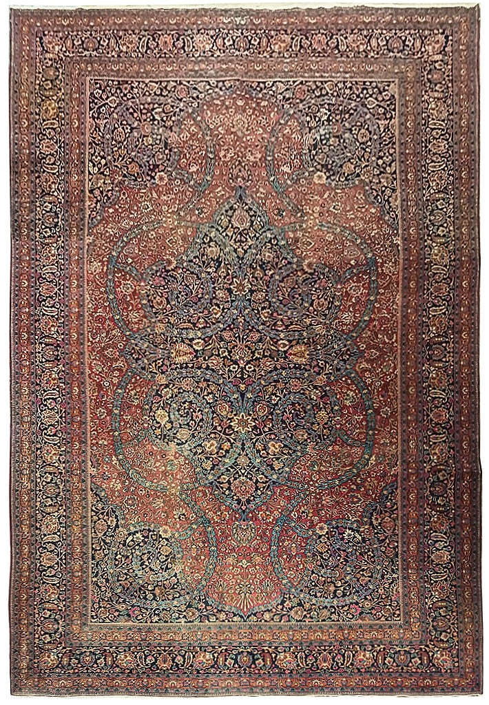 Authentic Persian Tabriz Rug 11.4 x 19 Hand-Knotted 1900s Wool (1 of 9)