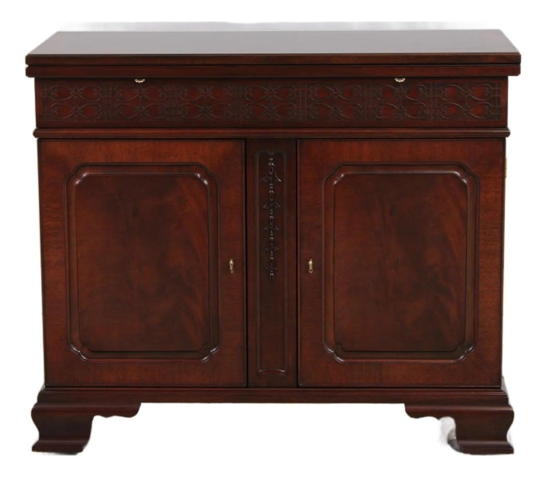 Chippendale Style Mahogany Server with Bell Flower Carving Model 2442 (1 of 10)