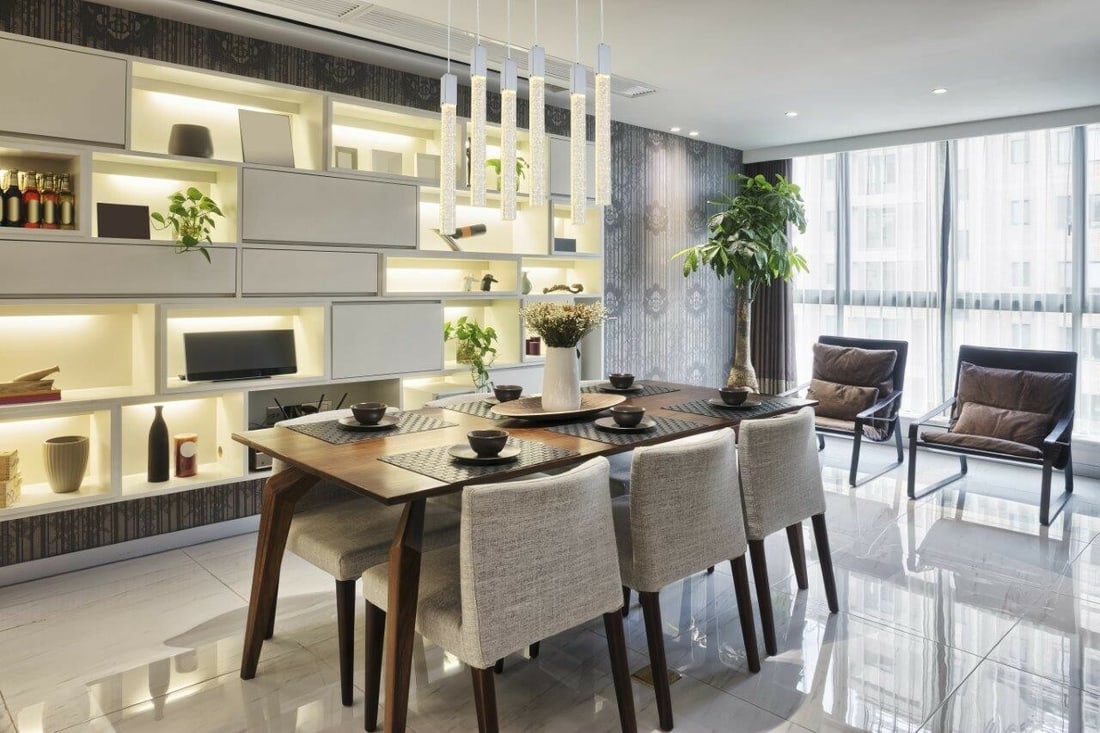 Weston Chrome Crystal Pendant 6-Light Adjustable 32 Inch: Weston Chrome Crystal Pendant 6-Light Adjustable 32 Inch This modern crystal chandelier features a chrome finish and a sleek, rectangular design, making it an elegant addition to dining rooms, kitchen