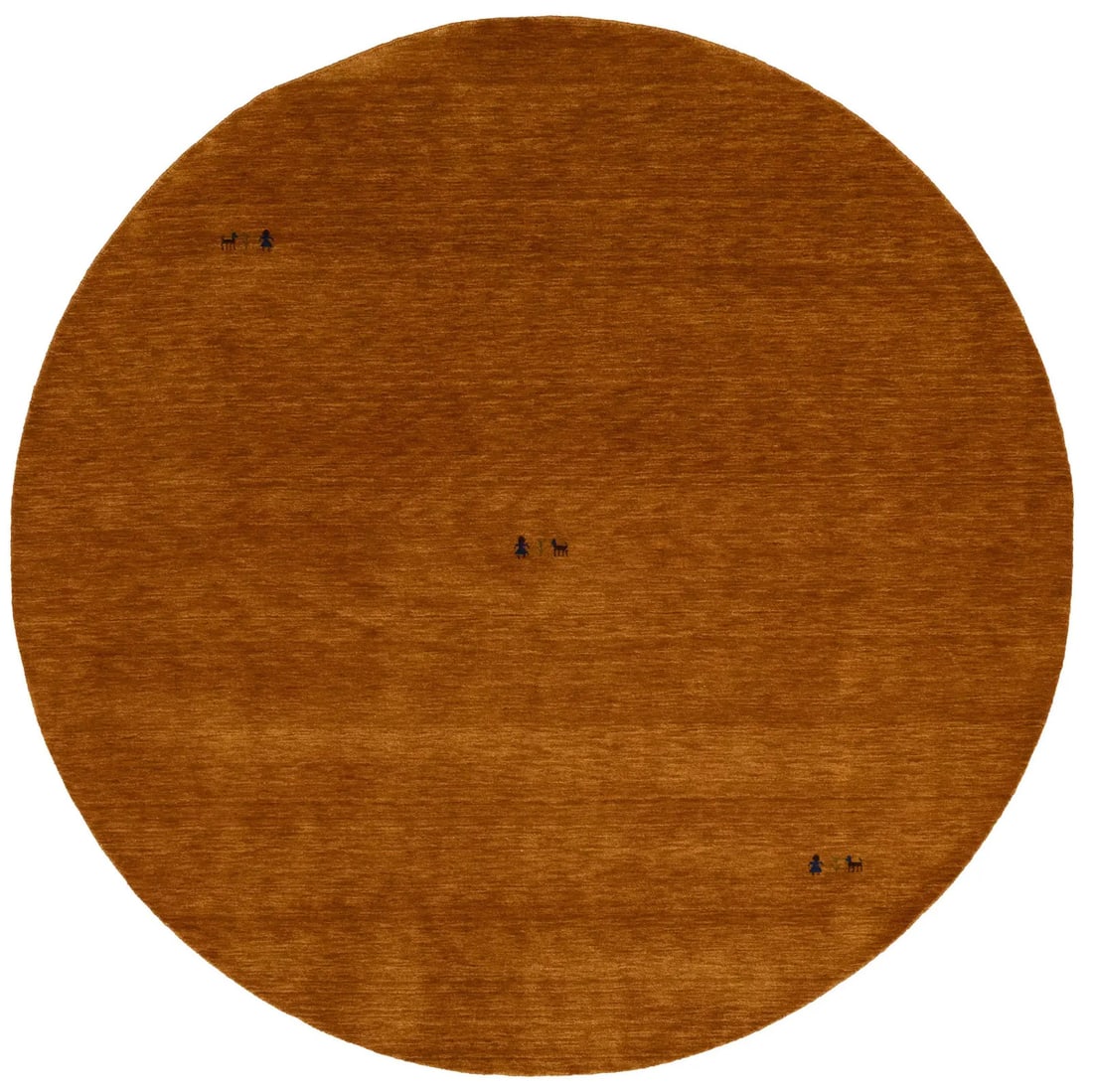 Handmade Gabbeh Round Wool Rug 6ft Orange Pictorial Modern Design: Handmade Gabbeh Round Wool Rug 6ft Orange Pictorial Modern Design Enhance your space with this stunning Handmade Gabbeh Modern Round Rug, measuring 5'10" x 5'11". Crafted from high-quality wool, this 