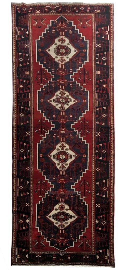5.5' x 13.5' Handmade Berry Red Persian Hamadan Area Rug (1 of 6)