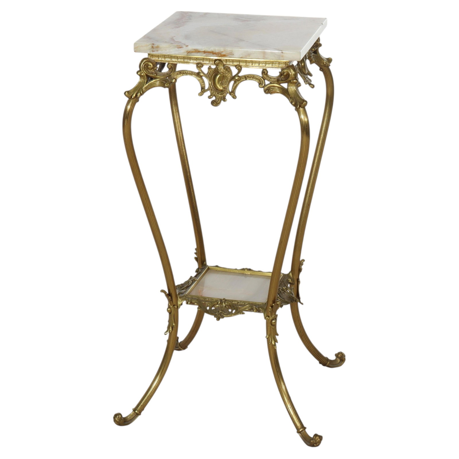 Early 20th Century Rococo Revival Onyx Pedestal Stand (1 of 11)