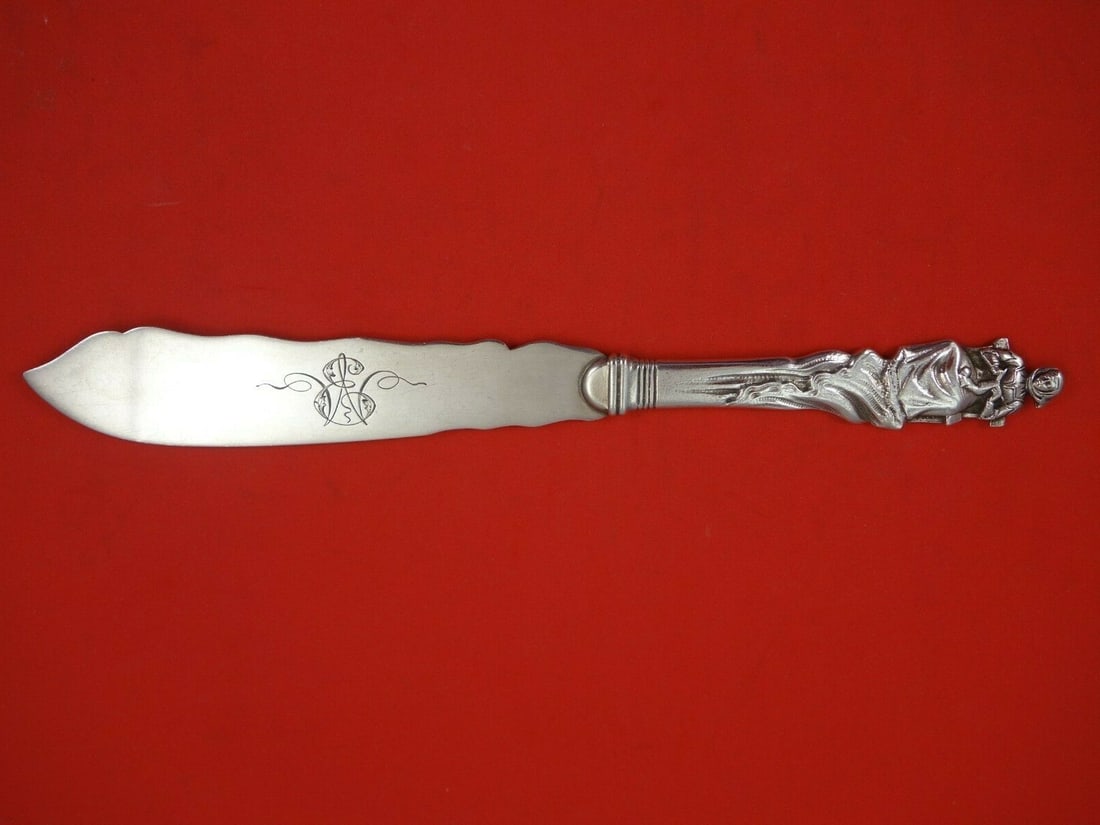 Gorham Nuremberg Sterling Fish Knife 8 Inch Flat Handle (1 of 3)