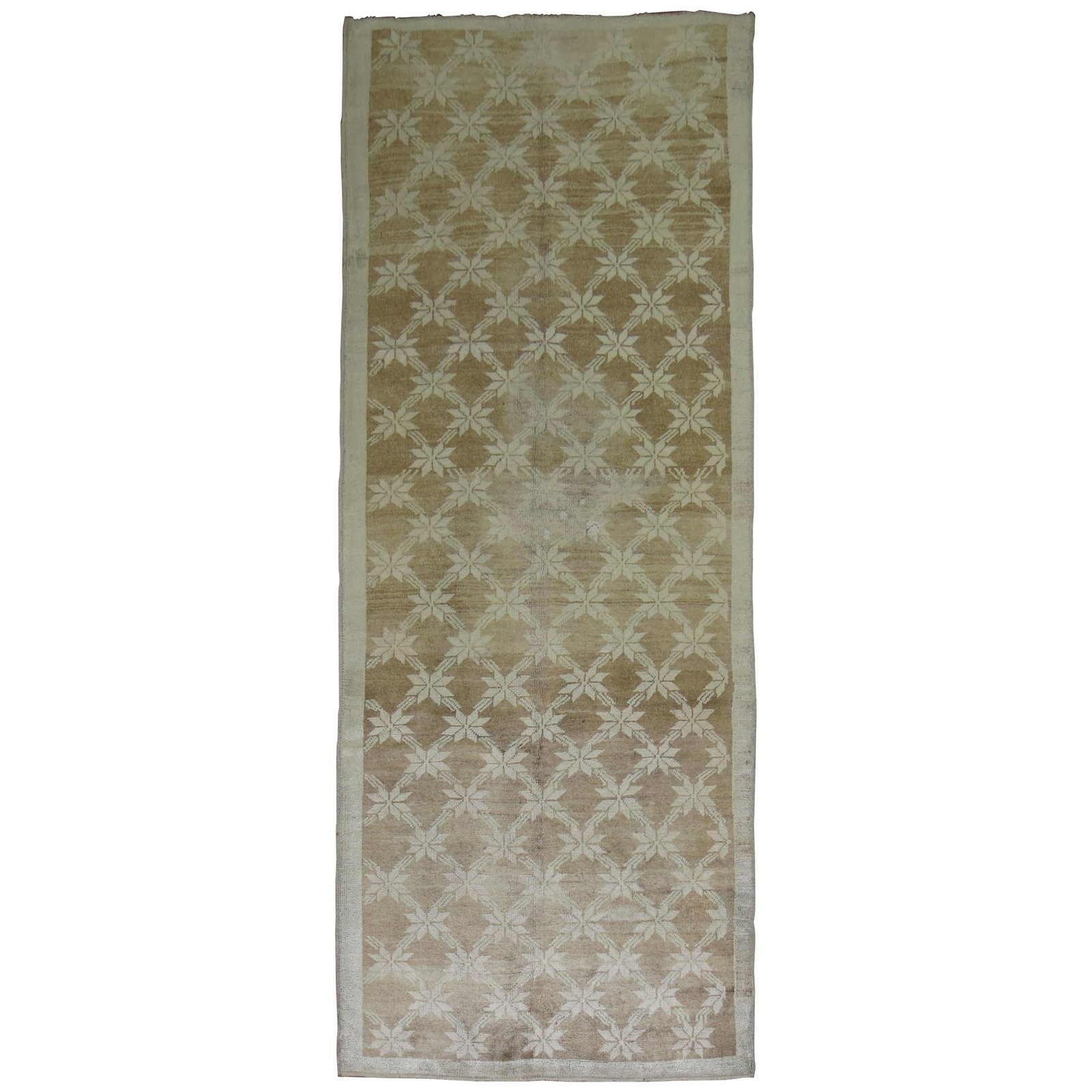 Hand Woven Wool Turkish Gallery Rug 48 x 118 in Star Motif (1 of 8)