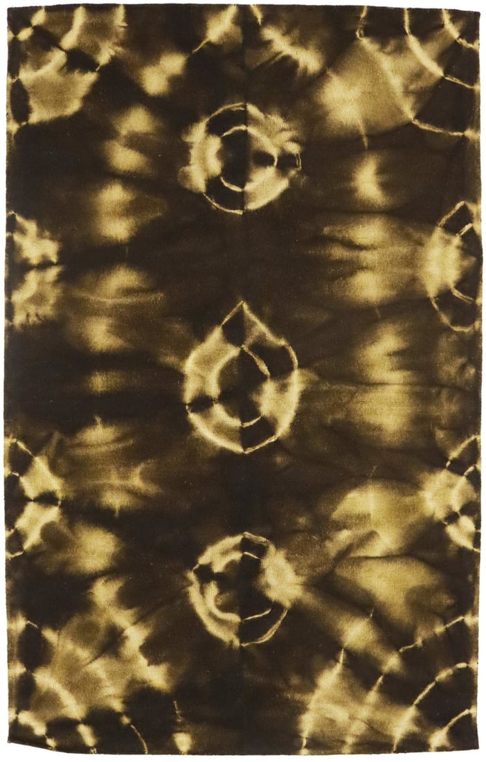 Hand-Tufted Dark Brown Modern Geometric 5x8 Area Rug: Hand-Tufted Dark Brown Modern Geometric 5x8 Area Rug Elevate your space with this exquisite hand-tufted dark brown area rug, featuring a trendy tie-dye style that enhances modern decor. Crafted from h