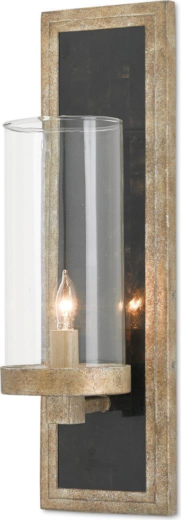 Currey Charade Silver Wall Sconce with Seeded Glass: Currey Charade Silver Wall Sconce with Seeded Glass Illuminate your space with the Traditional Charade Silver Sconce, a striking piece that embodies antique charm. This wall sconce features a captivat