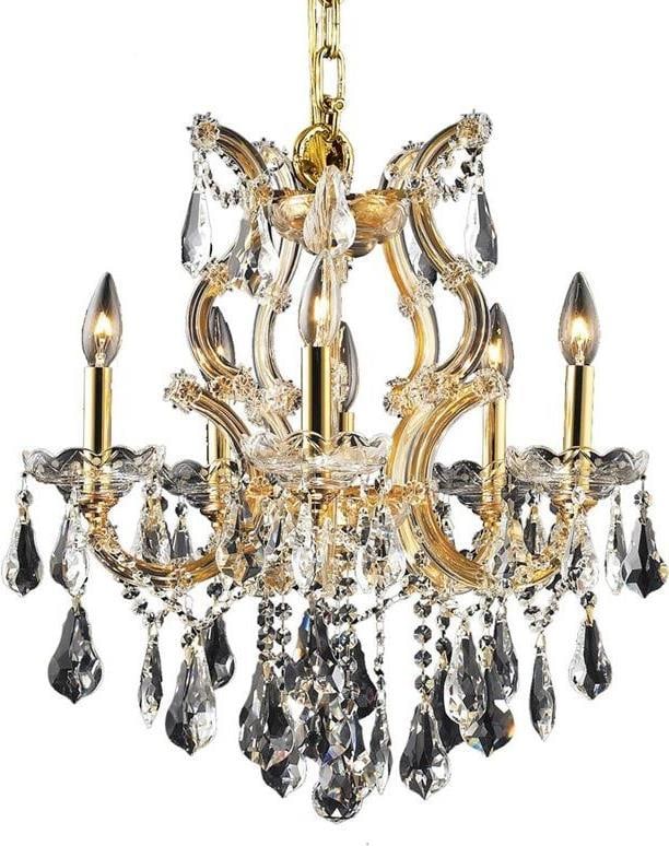 Elegant Lighting Maria Theresa 6-Light Rococo Chandelier with Clear Crystal: Elegant Lighting Maria Theresa 6-Light Rococo Chandelier with Clear Crystal Illuminate your space with the exquisite Opulent Maria Theresa Chandelier, a stunning centerpiece that embodies the elegance