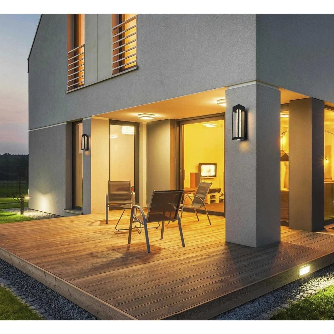Amaris Black Outdoor Wall Light Seedy Glass LED 19.37 in: Amaris Black Outdoor Wall Light Seedy Glass LED 19.37 in This outdoor wall sconce features a modern black metal frame with a clear seedy glass cylinder, offering a sophisticated look for patios, porch