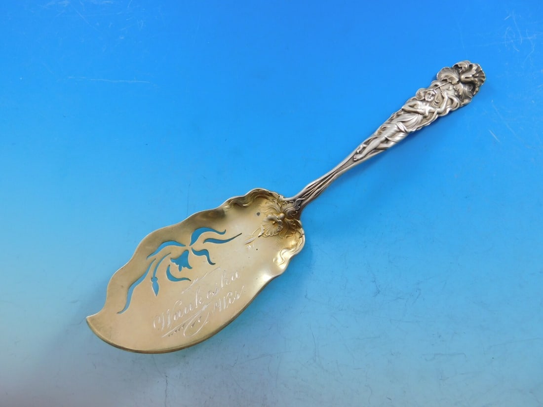 Alvin Raphael Sterling Silver 7.25" Gold-Washed Jelly Knife Art Nouveau (1 of 5)