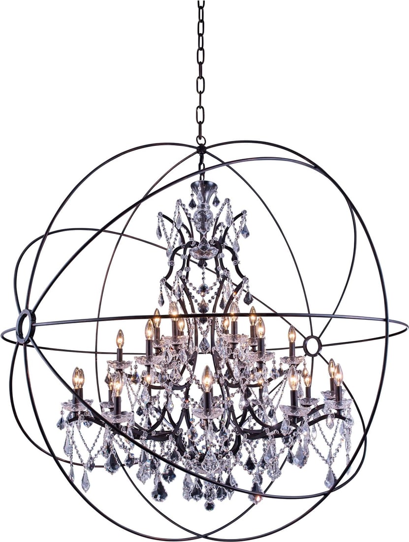 Elegant Lighting Timeless Geneva Pendant Lamp Dark Bronze Royal-Cut Crystal (1 of 1)