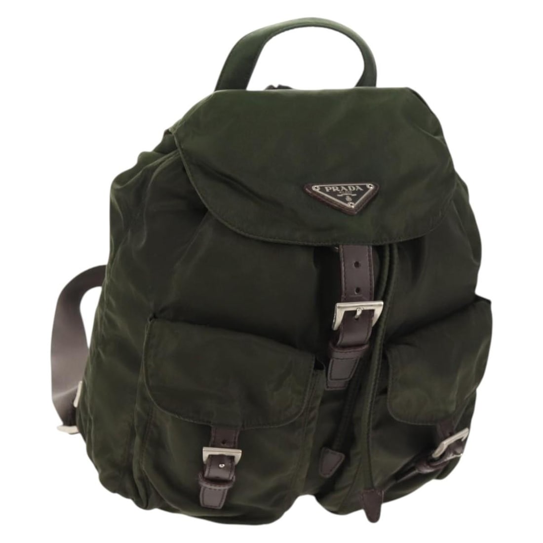 PRADA Nylon Backpack Khaki Silver with Guarantee Card (1 of 18)
