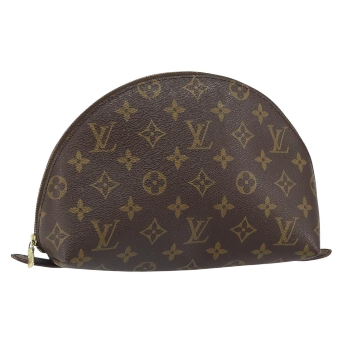 Louis Vuitton Monogram Canvas Demi Ronde M47520 Cosmetic Pouch: Louis Vuitton Monogram Canvas Demi Ronde M47520 Cosmetic Pouch This is a Louis Vuitton Monogram Trousse Demi Ronde cosmetic pouch, crafted from signature monogram canvas. The pouch features a rounded 