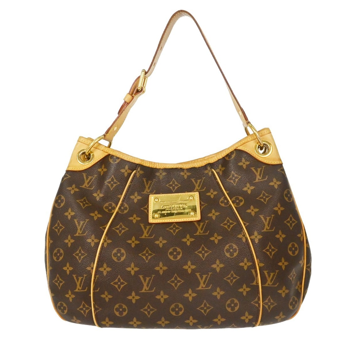 Louis Vuitton Galliera PM Monogram Shoulder Bag M56382: Louis Vuitton Galliera PM Monogram Shoulder Bag M56382 Vintage Louis Vuitton Galliera PM shoulder bag in brown Monogram canvas with leather trim and a beige canvas lining. This medium shoulder bag fea