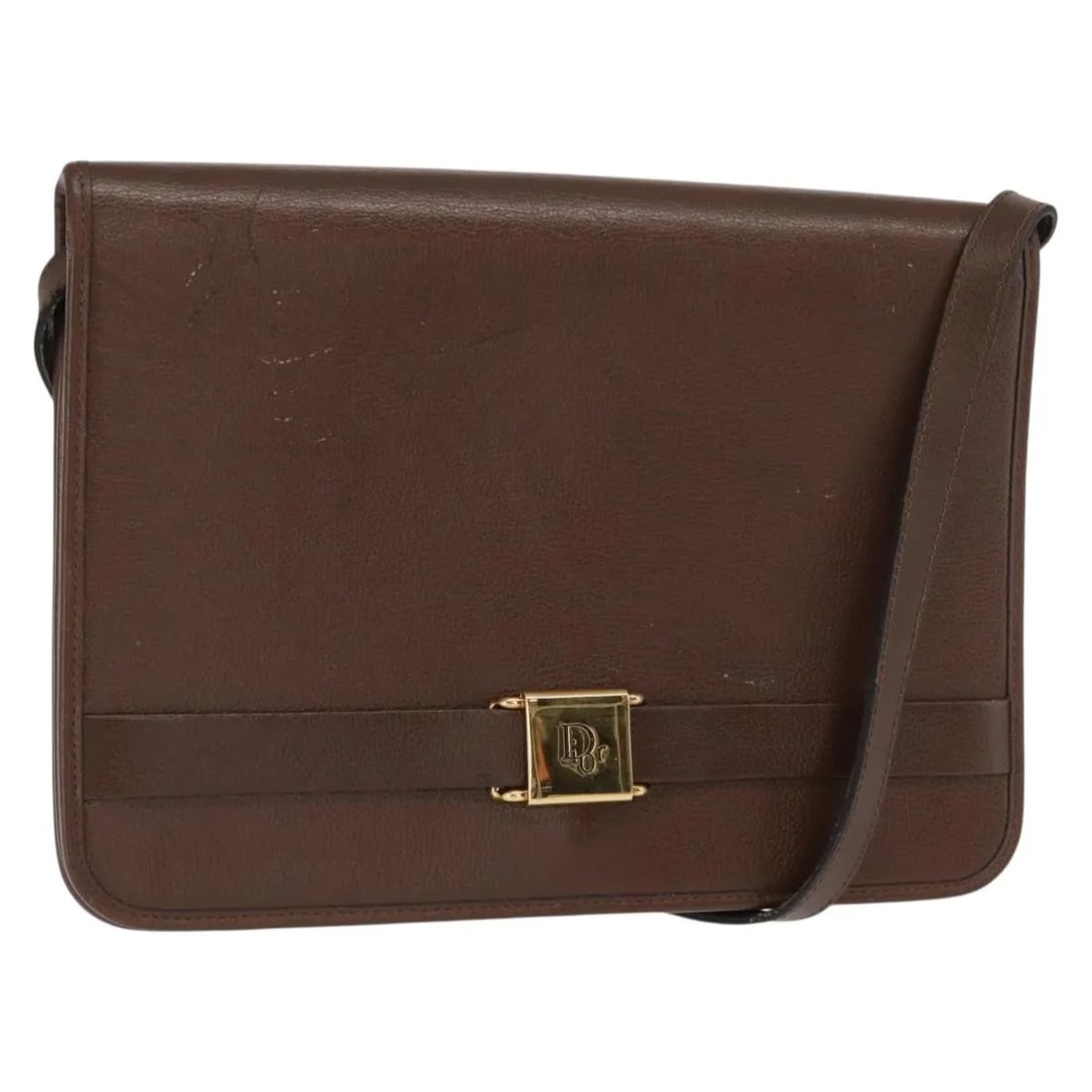 Brown Leather Shoulder Bag Christian Dior Vintage: Brown Leather Shoulder Bag Christian Dior Vintage This vintage Christian Dior shoulder bag for women is crafted from brown leather and features a classic silhouette. The bag shows signs of wear, inclu