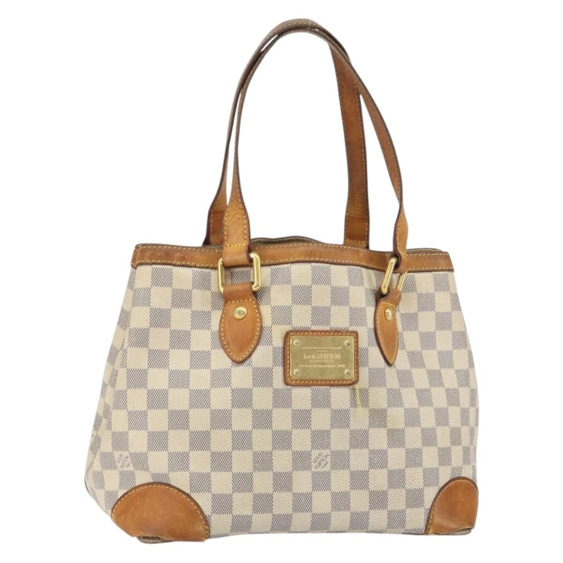 Louis Vuitton N51207 Hampstead PM Damier Azur Canvas Tote: Louis Vuitton N51207 Hampstead PM Damier Azur Canvas Tote Louis Vuitton Hampstead PM tote bag in Damier Azur canvas, made in France. This women's tote is a heavily used piece with notable wear through