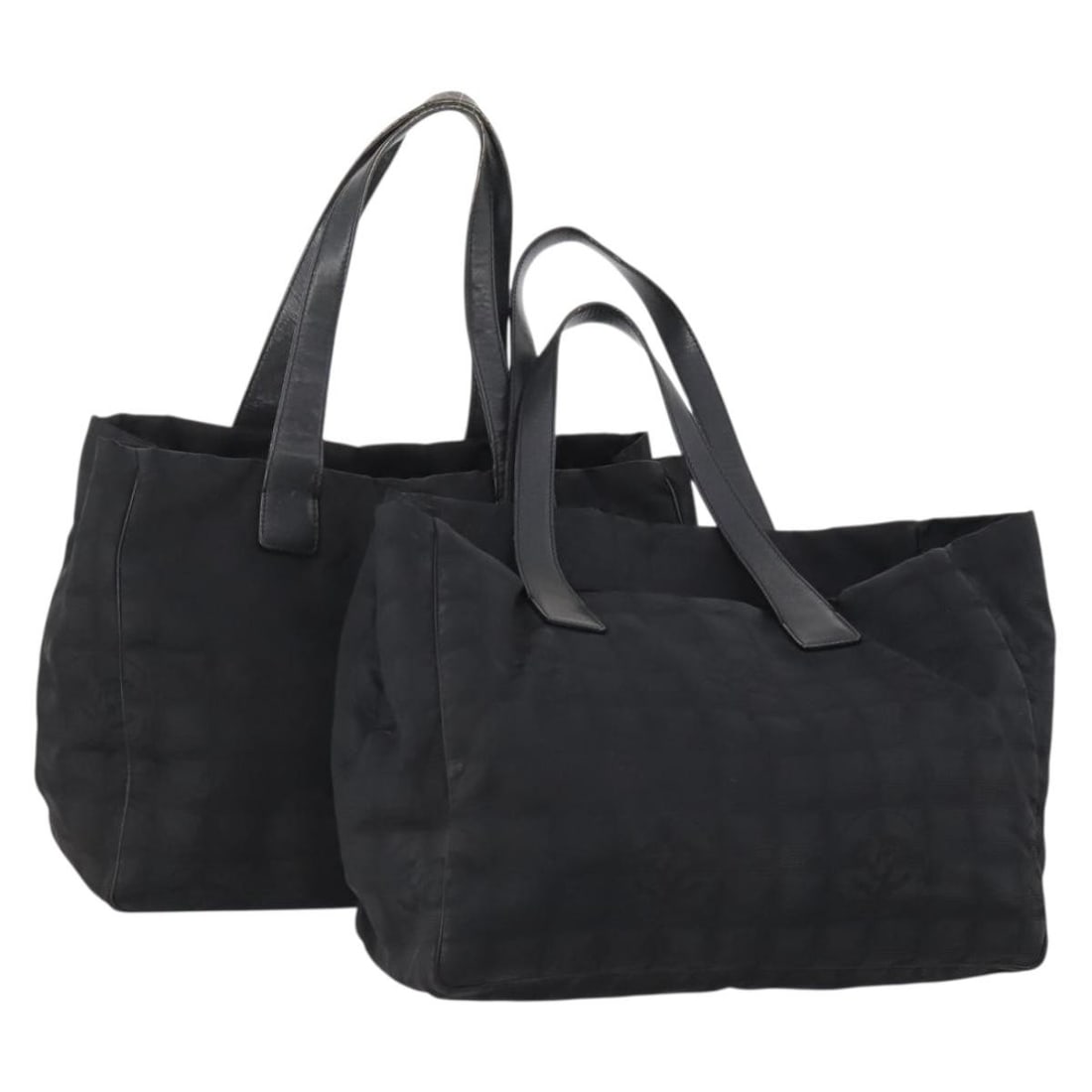 2 Piece Black Nylon Tote Bag Set CHANEL New Travel Line (1 of 17)