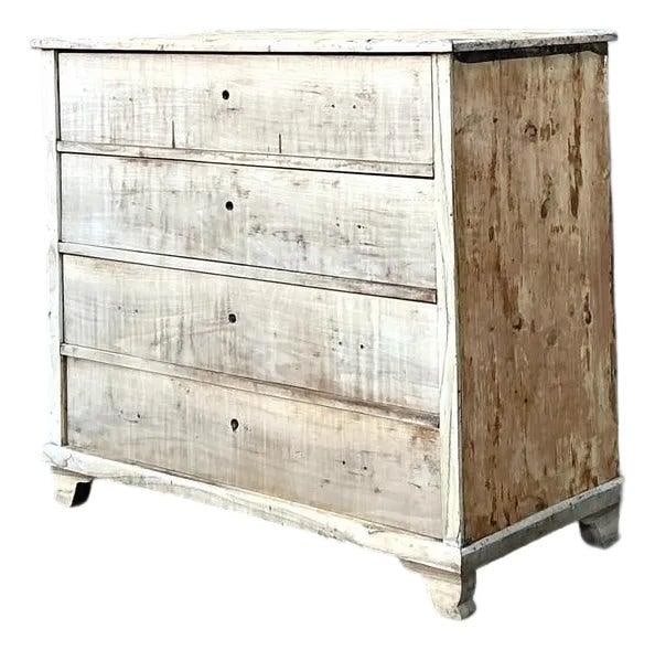 Bleached Biedermeier Wood Dresser Four-Drawer 48.5 x 23.25 x 43 (1 of 10)