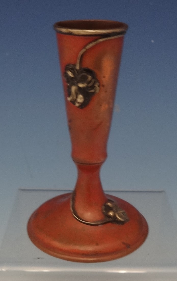 La Pierre Mixed Metals Copper Bud Vase with Silver Flowers 3.5 Inches Tall (1 of 4)