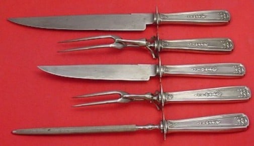 Oriana by Whiting 5pc Sterling Silver Meat Carving Set (1 of 1)