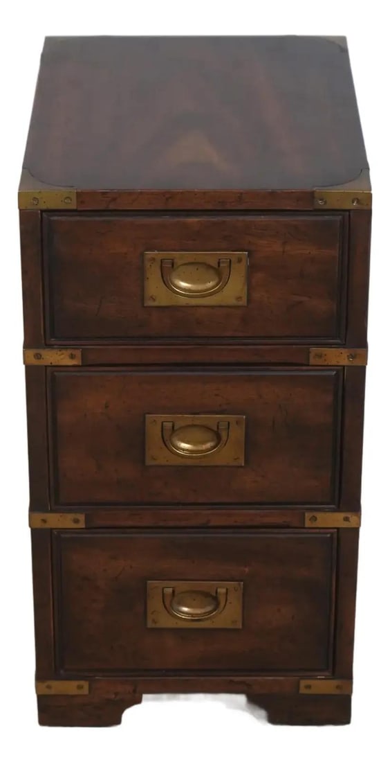 Mahogany Accent Chest in English Campaign Style 12w x 16d x 22h (1 of 10)