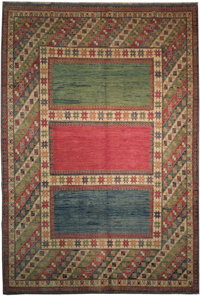 Vibrant 8' x 11' Kazak Rug: Vibrant 8' x 11' Kazak Rug Free continental US Shipping Enhance your living space with this stunning 8' x 11' Multi-Color Kazak Rug, featuring intricate patterns and vibrant colors that add warmth and