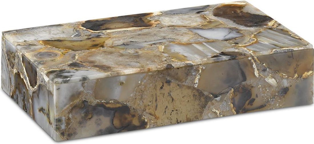 Currey Malaga Large Box Black Agate Green Contemporary Style (1 of 4)
