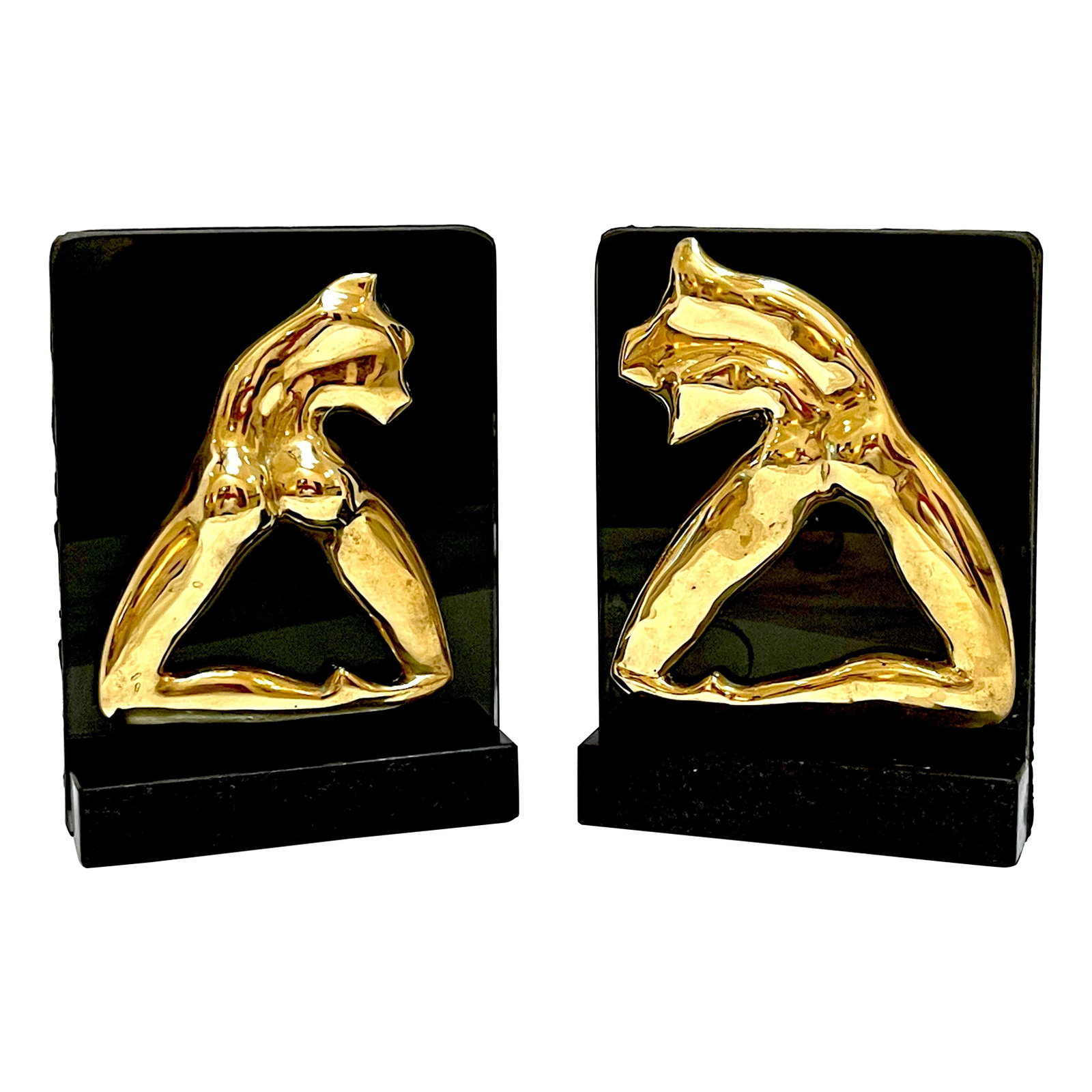 M. Lima Signed Abstract Bronze Glass Bookends Set of 2 Nude Profiles: M. Lima Signed Abstract Bronze Glass Bookends Set of 2 Nude Profiles Enhance your space with this exquisite pair of signed M. Lima abstract bronze and glass bookends, featuring nude profiles. Crafted 