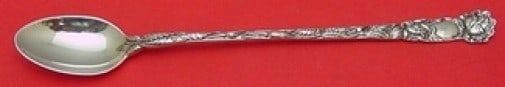 Alvin Bridal Rose Sterling Silver Iced Tea Spoon 8 3/8 Rare Monogrammed (1 of 1)