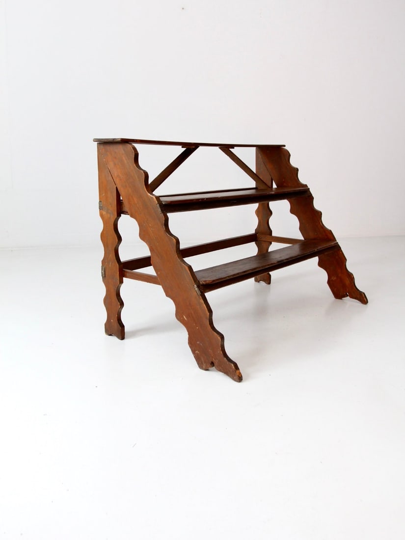 Vintage Tiered Wooden Plant Stand with Intricate Carvings (1 of 8)