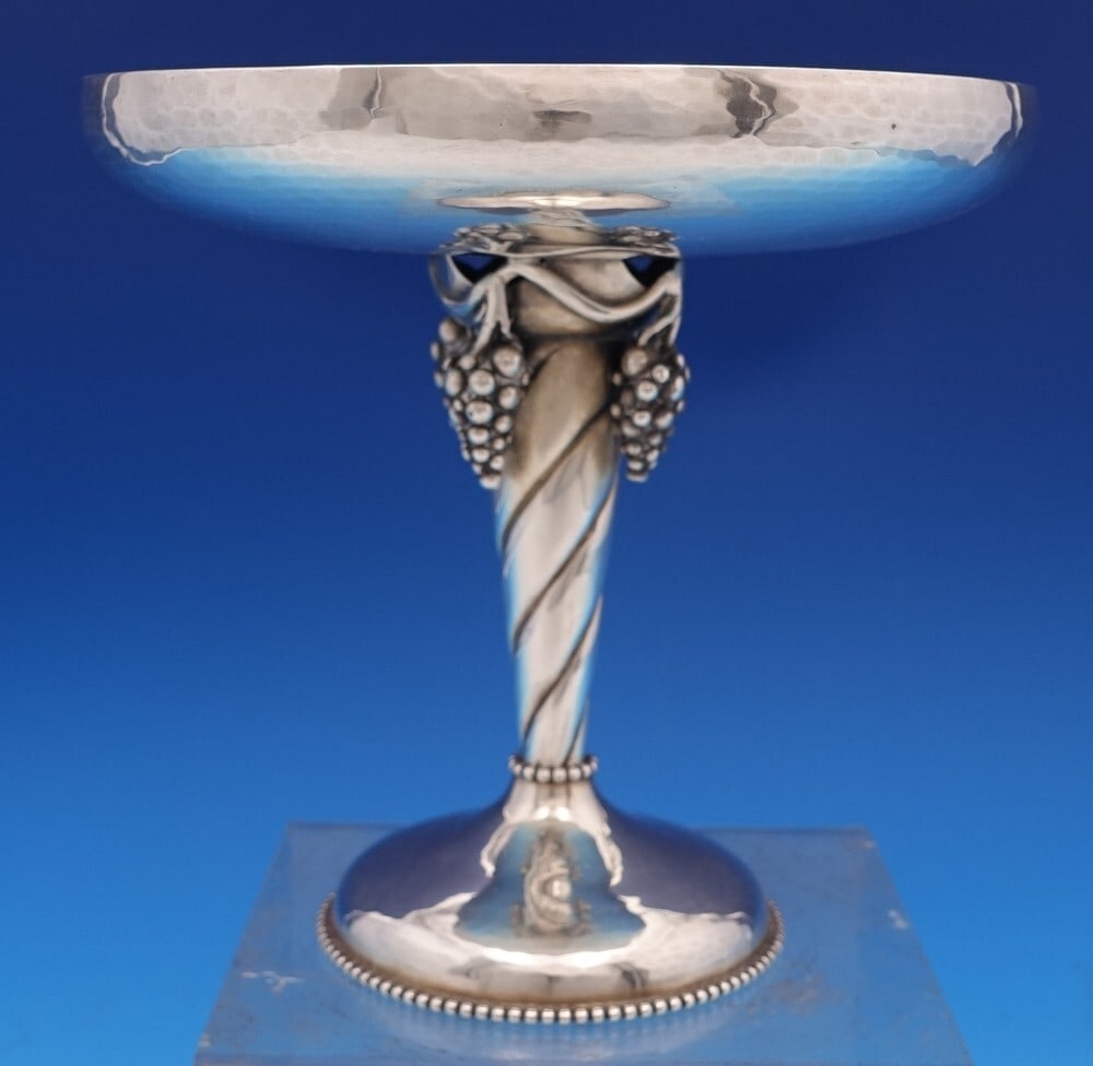 William DeMatteo Grape Sterling Silver Compote 6 Inch Beaded Artistry (1 of 10)