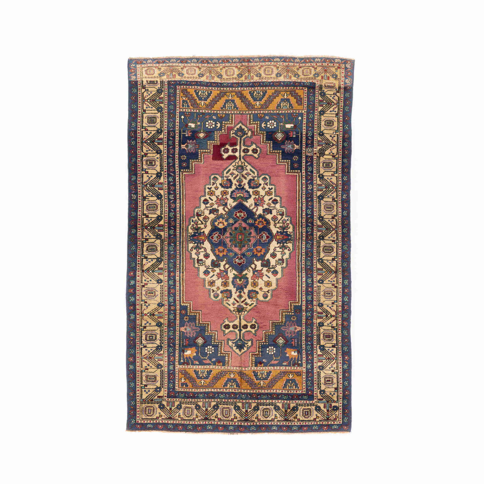 Authentic Handmade Taspinar Wool Carpet 66.1x108.3 Inches: Authentic Handmade Taspinar Wool Carpet 66.1x108.3 Inches This authentic handmade Taspinar carpet showcases exquisite craftsmanship with its double knot weaving technique. Made from durable wool on wo