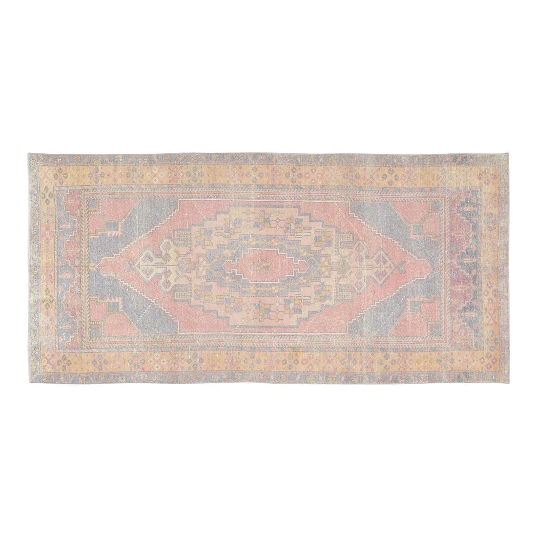 4'2" x 9' Turkish Oushak Wool Rug with Soft Feel and Natural Colors: 4'2" x 9' Turkish Oushak Wool Rug with Soft Feel and Natural Colors This vintage Turkish Oushak rug features a hand-knotted construction with organic wool, natural colors, and a soft texture. Its