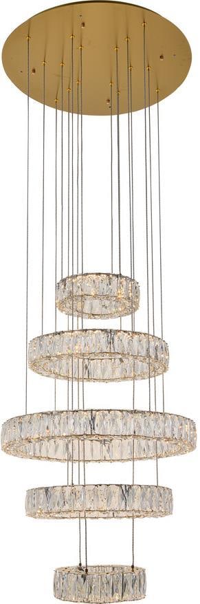 Elegant Lighting Monroe Adjustable Pendant Light Crystal Clear (1 of 1)