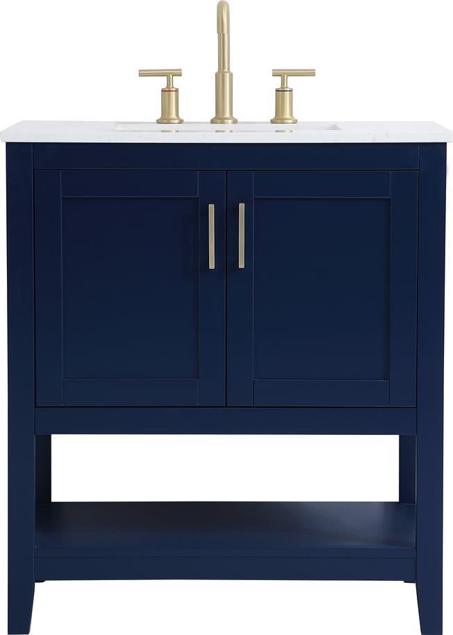 Elegant Lighting Blue Gold Bathroom Vanity English Traditional Style (1 of 1)