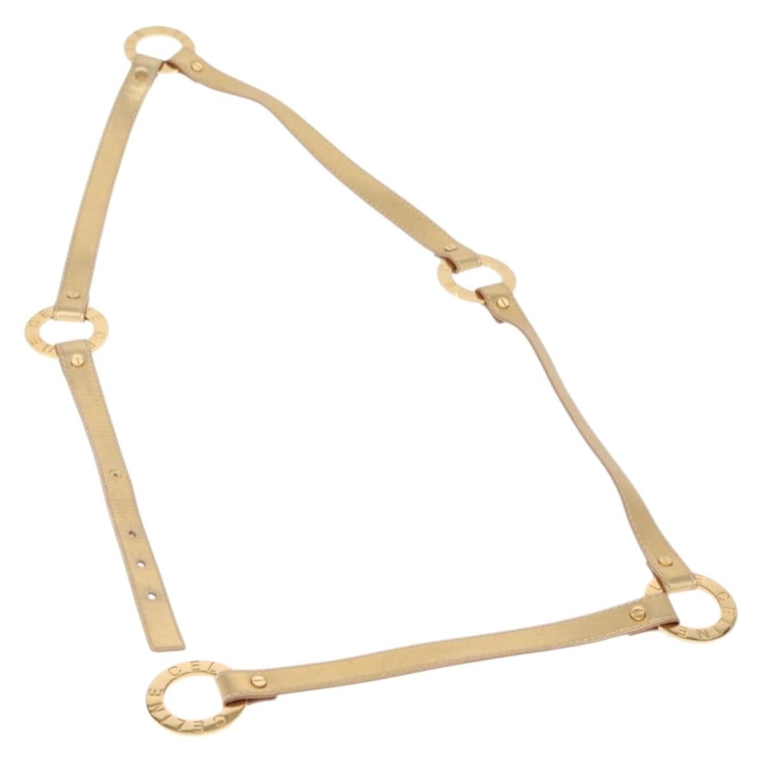 Celine Leather Gold Belt 66.9 Inch Italian Made Designer Accessory (1 of 18)