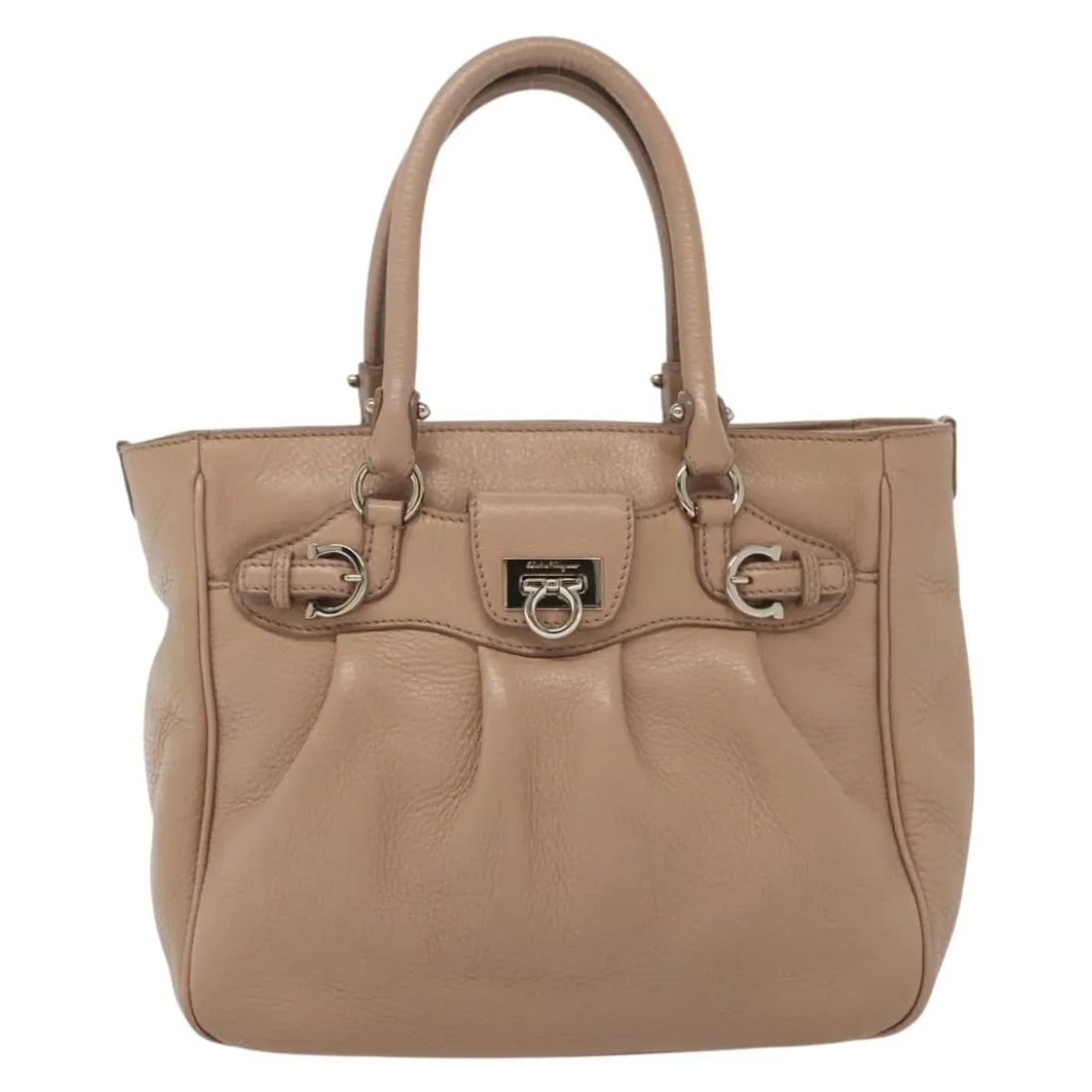 Pink Leather Handbag Salvatore Ferragamo Gancini (1 of 18)