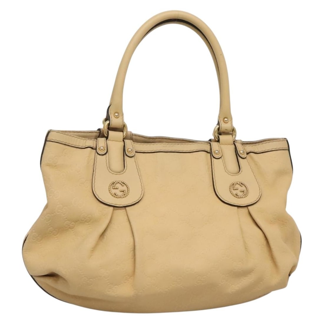 Gucci 269953 Guccissima GG Canvas Leather Tote in Beige Gold: Gucci 269953 Guccissima GG Canvas Leather Tote in Beige Gold Gucci Guccissima tote bag in beige and gold with leather and GG canvas construction. Made in Italy, this women's tote shows heavy use with 