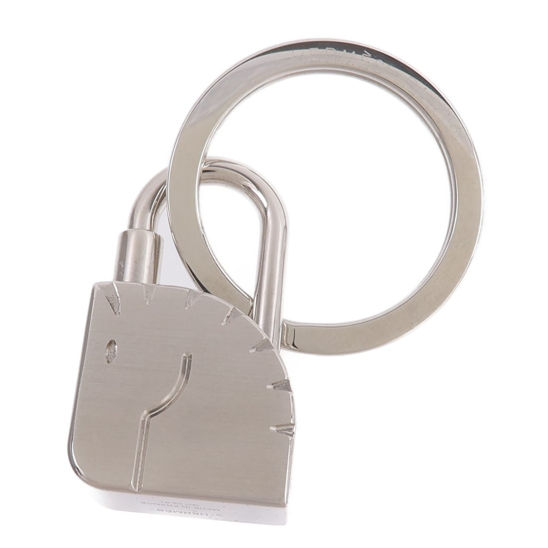 Hermes Cadenas horse lock charm key ring stainless steel silver (1 of 8)