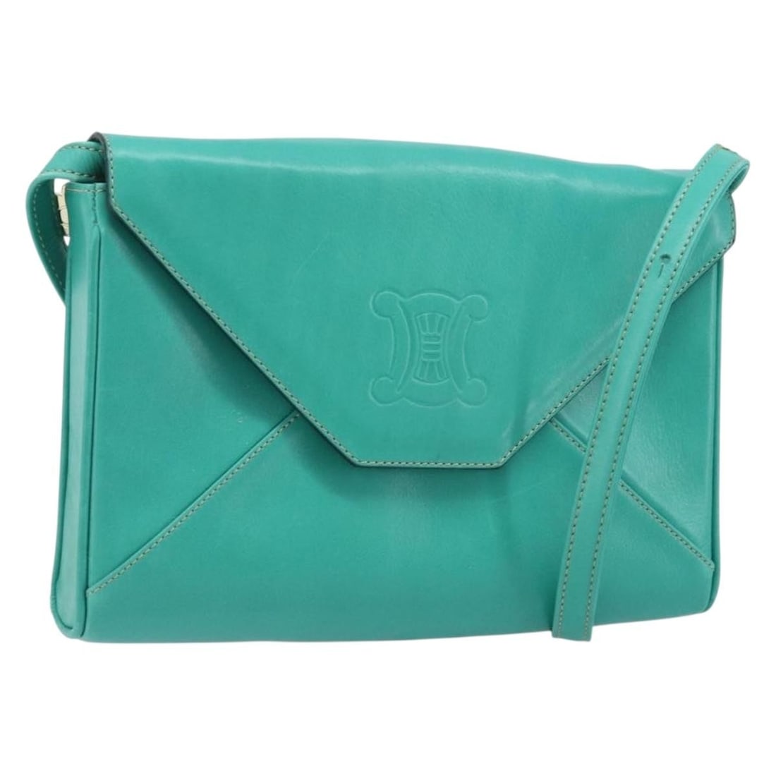 Celine Emerald Green and Gold Leather Shoulder Bag Italy: Celine Emerald Green and Gold Leather Shoulder Bag Italy This CELINE shoulder bag features a sophisticated combination of gold and emerald green leather. Designed for women, it offers a compact yet st