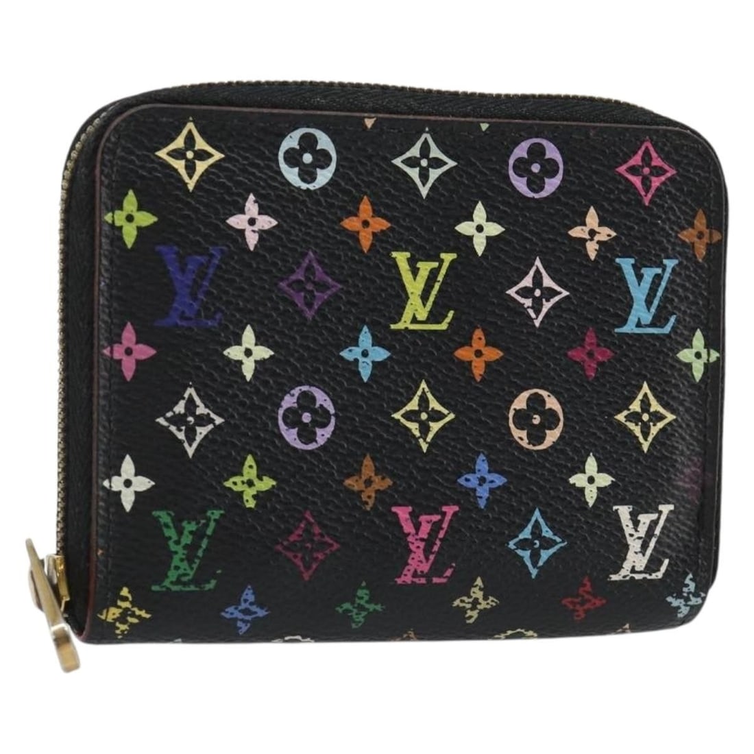Louis Vuitton M93740 Zippy Coin Purse Black Monogram Multicolor Canvas (1 of 18)