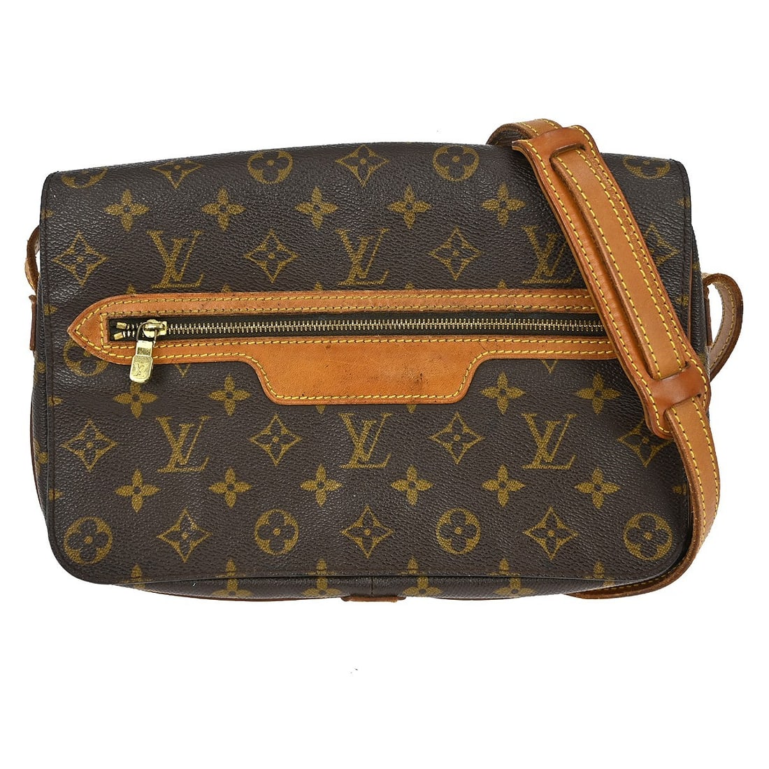 Louis Vuitton Saint Germain 27 Monogram Canvas Crossbody Shoulder Bag: Louis Vuitton Saint Germain 27 Monogram Canvas Crossbody Shoulder Bag Vintage Louis Vuitton Saint Germain 27 shoulder bag in brown Monogram canvas with leather trim and a push-lock closure. This women