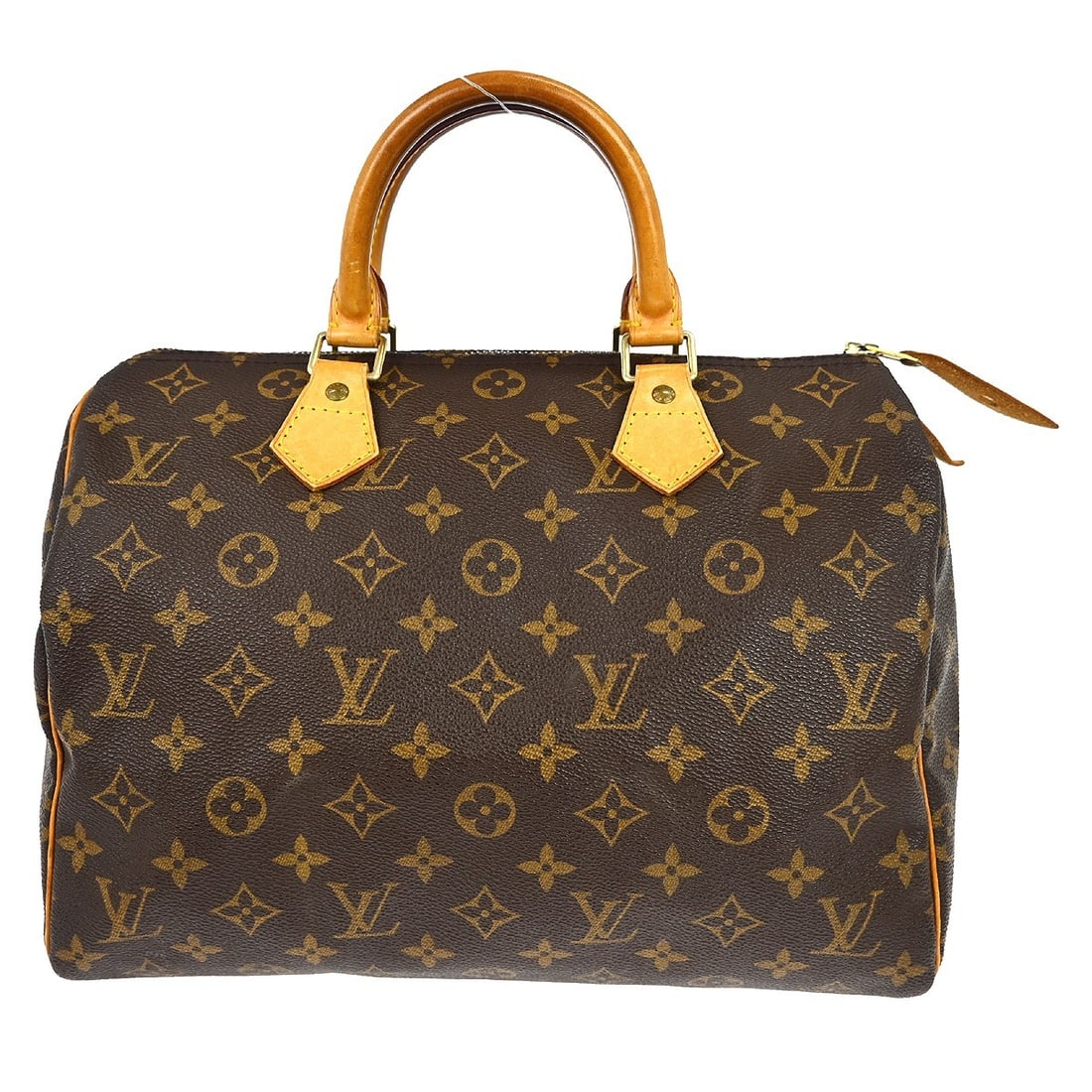 Louis Vuitton Speedy 30 Monogram Canvas Satchel M41526: Louis Vuitton Speedy 30 Monogram Canvas Satchel M41526 Vintage Louis Vuitton Speedy 30 handbag in brown Monogram canvas with leather double handles and a zip closure. This satchel-style top handle bag