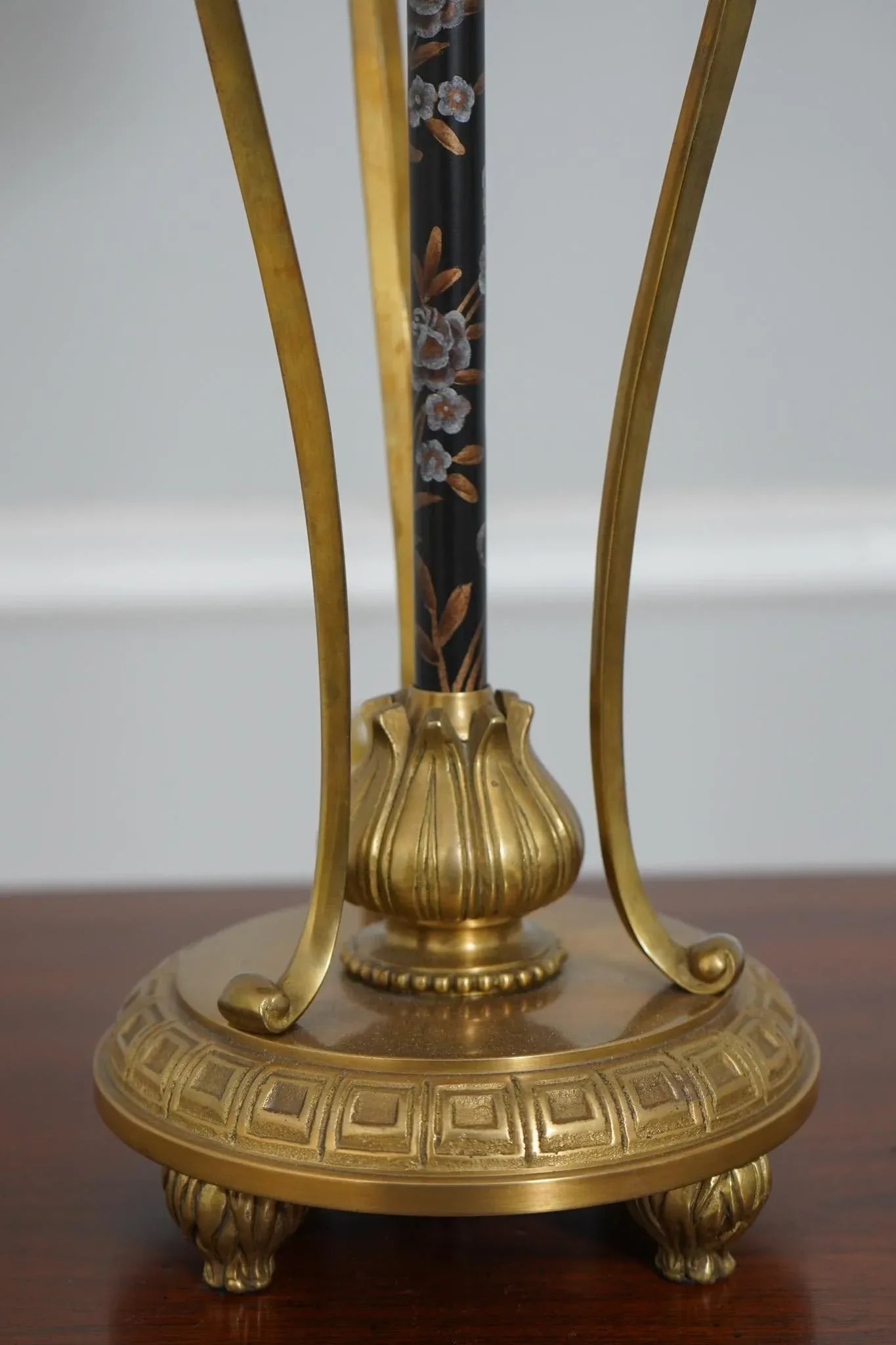 Elegant Pair of Regency Brass and Crystal Table Lamps 38 Inches Tall - 6
