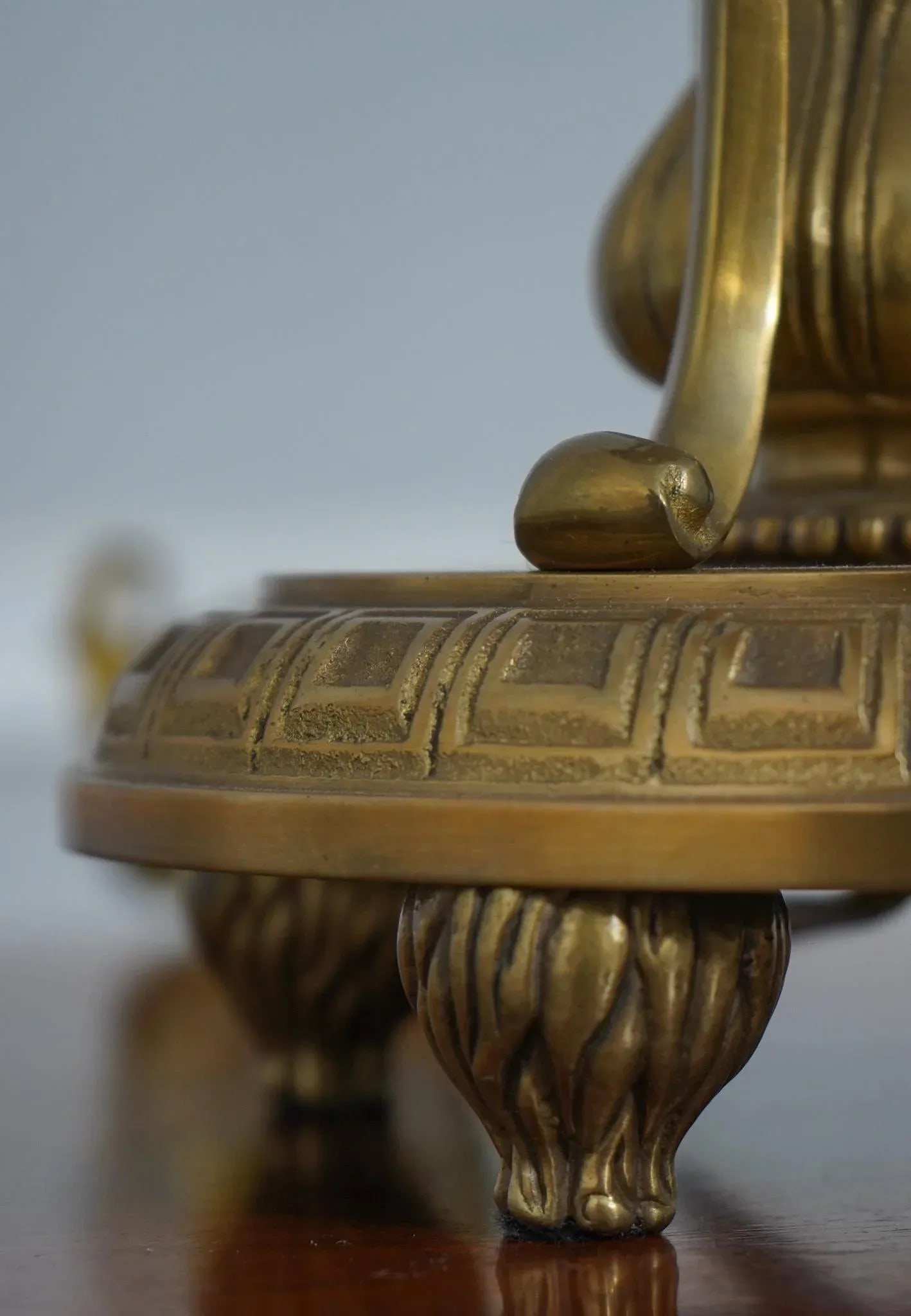 Elegant Pair of Regency Brass and Crystal Table Lamps 38 Inches Tall - 9
