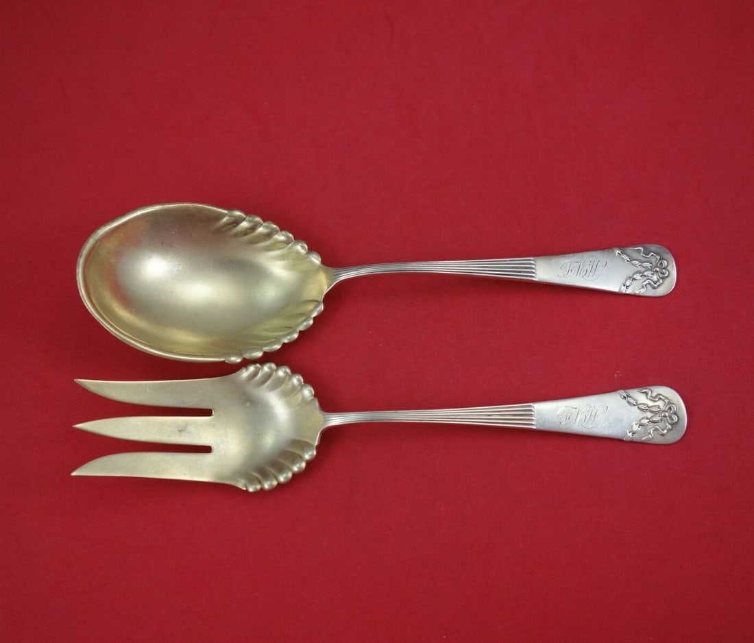 Mount Vernon Howard First Empire Sterling Silver Salad Serving Set 2-Piece: Mount Vernon Howard First Empire Sterling Silver Salad Serving Set 2-Piece This exquisite 2-piece salad serving set, crafted in sterling silver, showcases the elegant First Empire pattern by Mount Ver