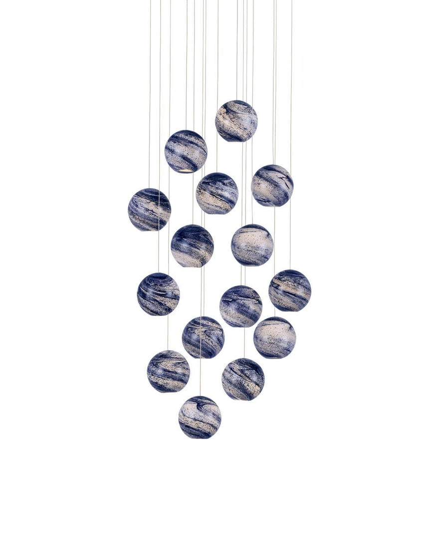 Currey Palatino 15-Light Multi-Drop Pendant with Adjustable Height: Currey Palatino 15-Light Multi-Drop Pendant with Adjustable Height Illuminate your space with the stunning Palatino 15-Light Adjustable Pendant. This multi-drop pendant light features a sophisticated 