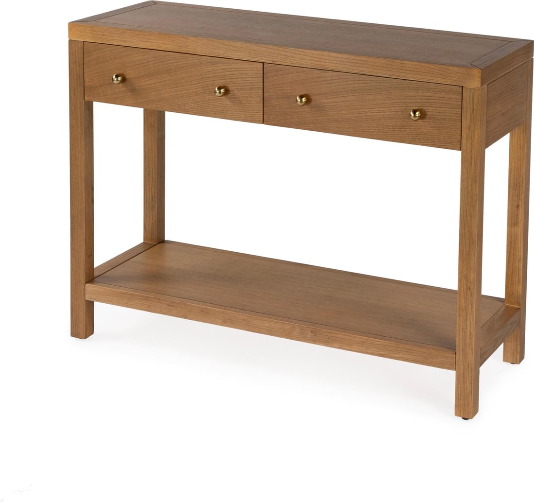 Butler Nora Console Table Oak Finish English Traditional Style (1 of 9)