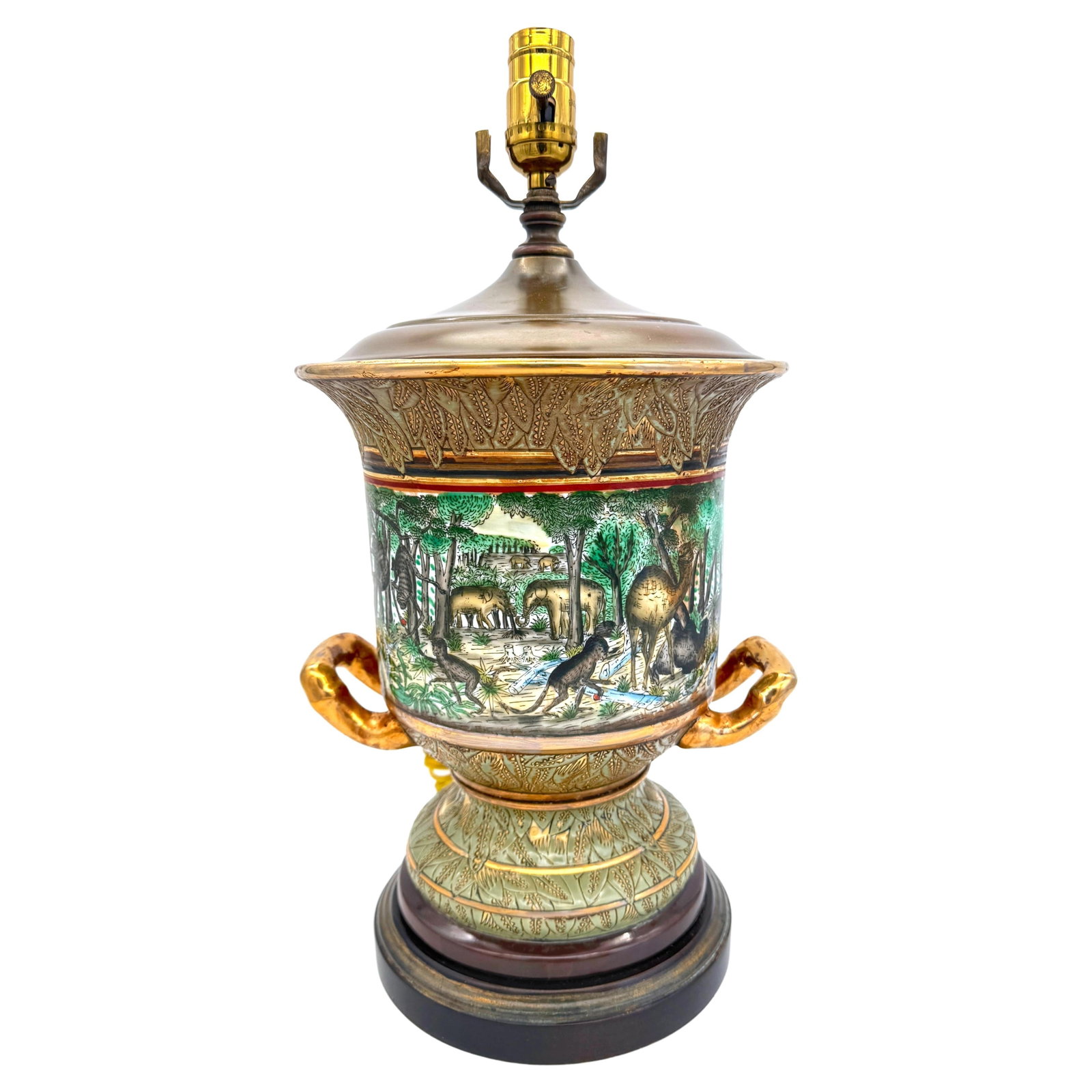 Neoclassical 20th Century Campana Urn Lamp Exotic Jungle Design (1 of 9)