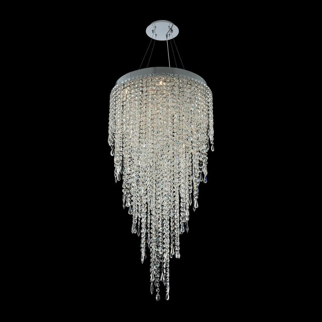 Kalco Tenuta Pendant Light with Firenze Crystals Polished Chrome: Kalco Tenuta Pendant Light with Firenze Crystals Polished Chrome Illuminate your space with the Elegant Tenuta Pendant, featuring stunning Firenze crystals encased in a polished chrome finish. This co