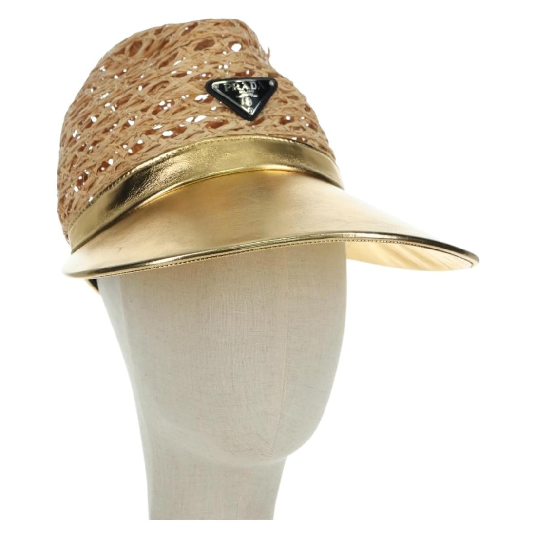 Prada 1HC225 Women's Beige Leather Hat with Box: Prada 1HC225 Women's Beige Leather Hat with Box This PRADA women's hat features a beige color and is crafted from leather. It is designed with a head circumference of approximately 60 cm (23.6 inches)